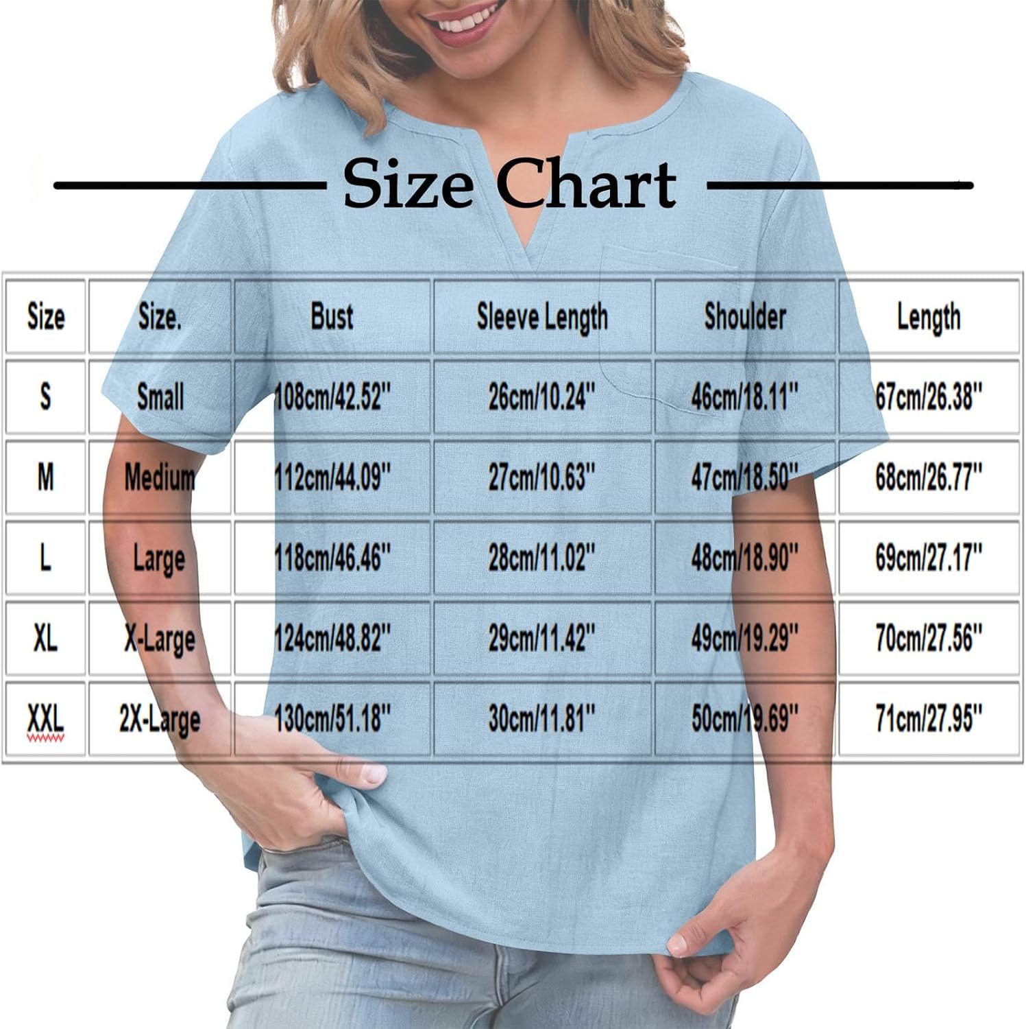 Womens Cotton Linen T-Shirt - Solid Short Sleeves Casual Loose Top, Stylish Round Neck Blouses for Everyday Wear