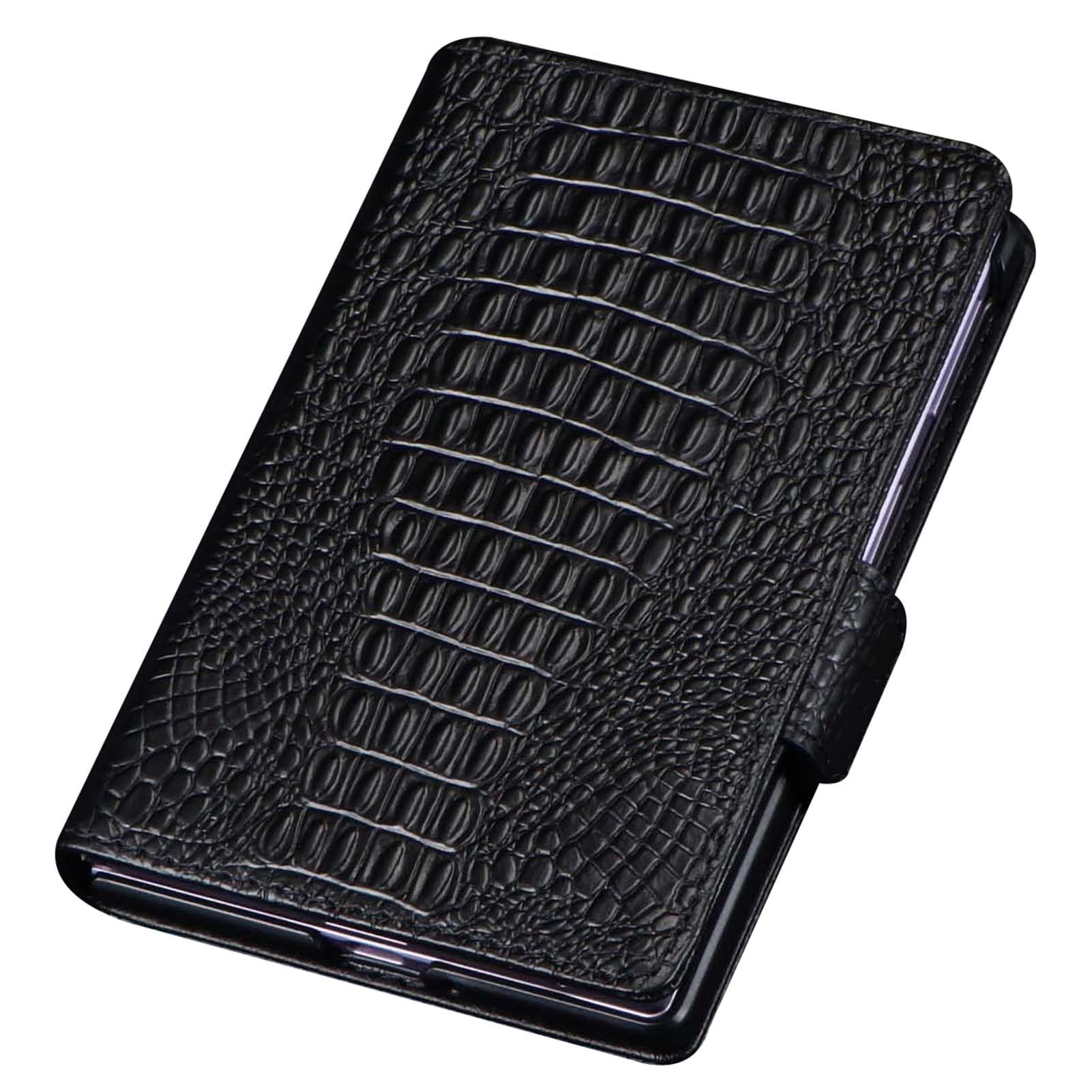 Cuero Genuino Funda para Samsung Galaxy Z Fold 8, Patrón Cocodrilo