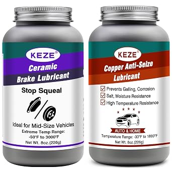 Keze High Temp Ceramic Brake Parts Lubricant Extreme Brake Grease 8 oz Brake Grease Copper Anti Seize Lubricant 8 oz