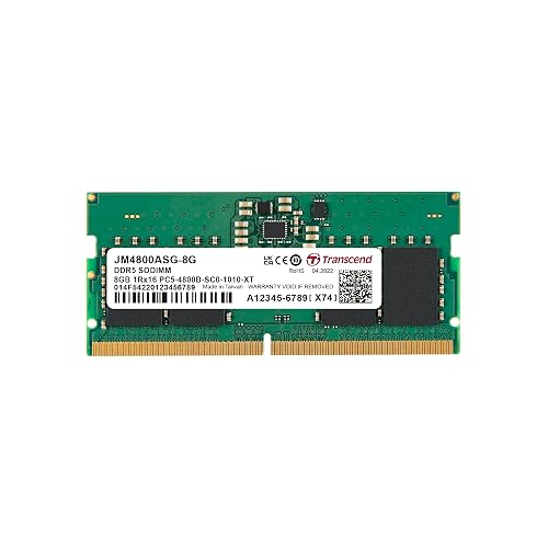 Transcend JetRam 8GB DDR5 RAM 4800MHz SO-DIMM CL40, Laptop Memory Module