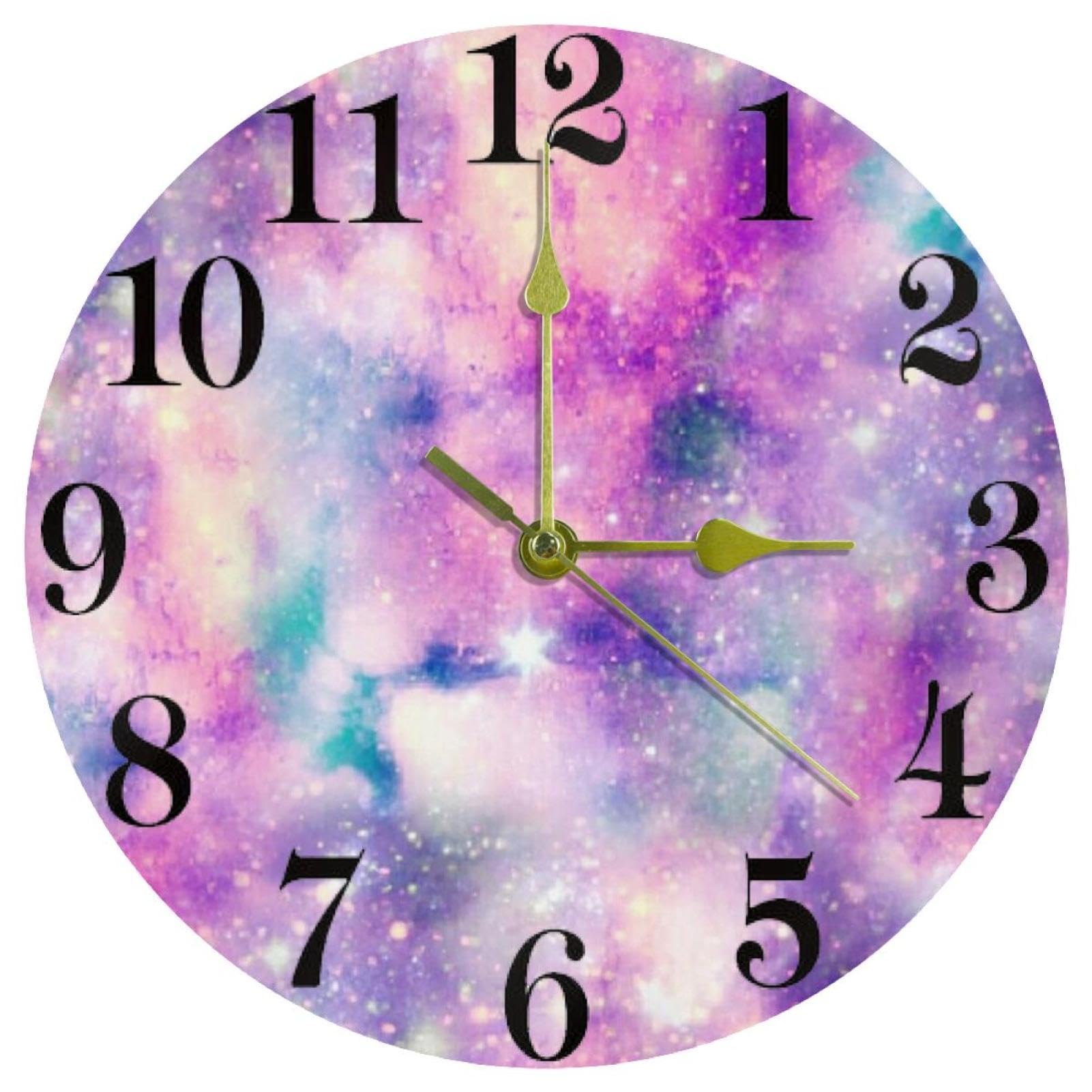 Horloge murale sans tic-tac Galaxy Space Shine résolvant les bruits nocturnes à quartz