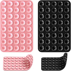 2PCS: Double-Sided Suction Phone Grip, Octo Cup Buddy Suction Phone Case Mount for iPhone and Android, Hands-Free Sticky Cell Phone Grip, Mobile Fidget Mirror Holder for Selfies and Videos.