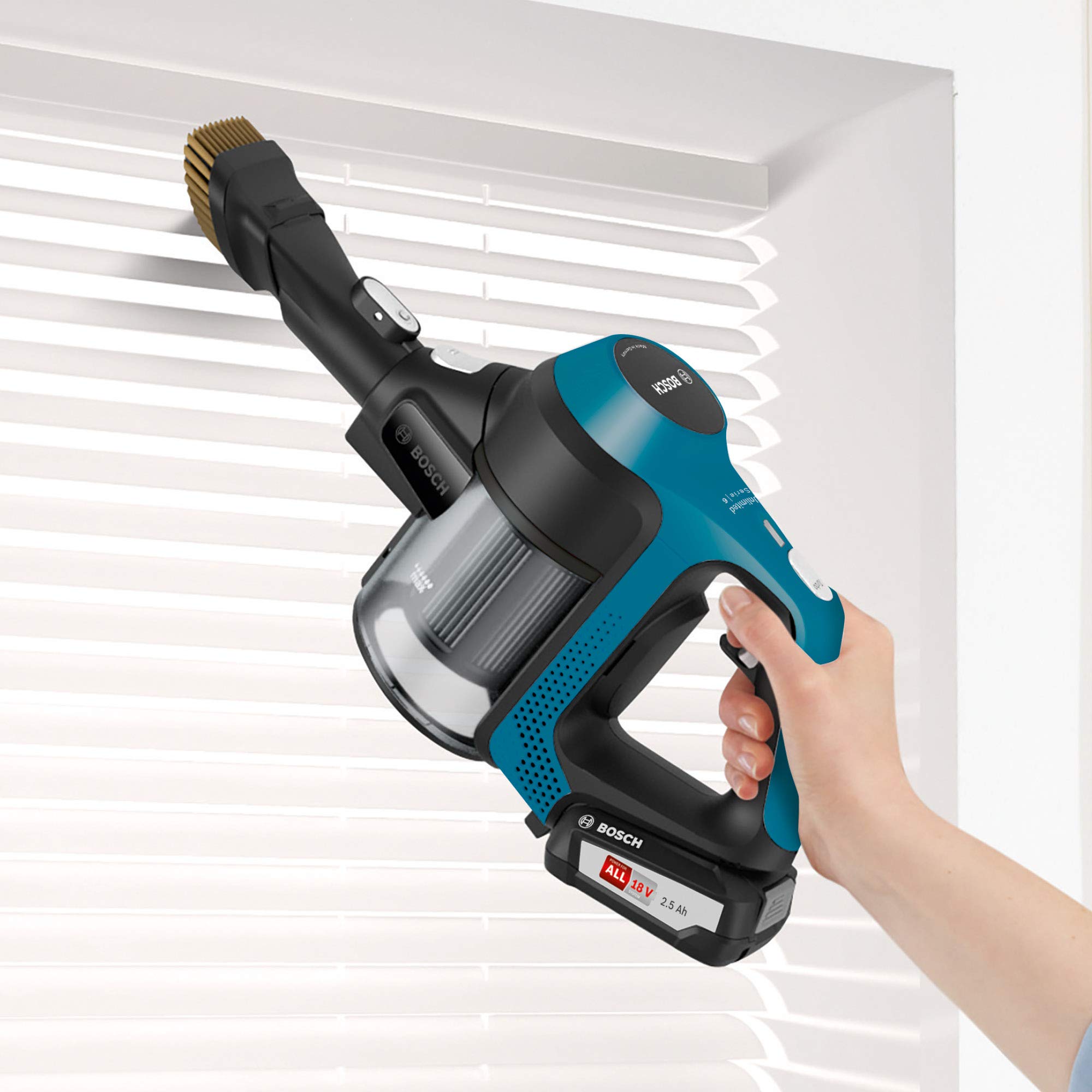Bosch BKS6111P, Scopa Elettrica Senza Fili, Potente, 18V, Accessori, Blu
