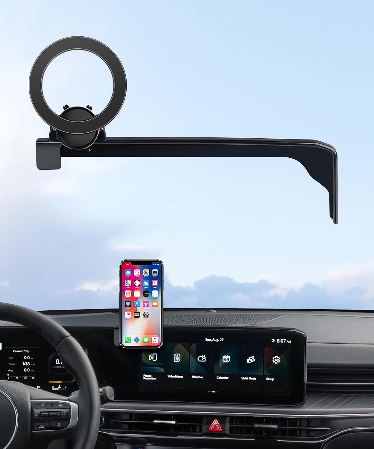Car Phone Holder for KIA K5 2025-2026 Accessories 12.3 Inch Screen Fixed Clip, 360° Rotation Phone Mount Compatible with MagSafe, Cell Phone Holder Does Not Affect Air Vent