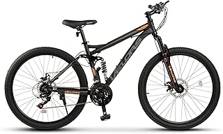 Generisch Bicicletta da montagna completa da 26 pollici per adulti e giovani a partire da 150 cm, cambio Shimano a 21 velocità, freni a doppio disco, cerchi a doppia parete, 85% preassemblata