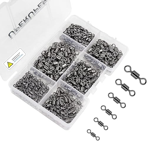 Miniatura 7 de UperUper Kit giratorio de barril de pesca, 300 piezas de acero inoxidable rodamiento conector a presión para agua salada pesca de agua dulce 2 3 4 5