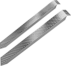 DIVID® 2 x loading ramps, loading ramp, loading rails, galvanised/galvanised steel, non-slip, 200 kg per rail, max. 400 kg per set, motorcycle car, quad, ATV (silver galvanised, 160 x 22 x 4.5)