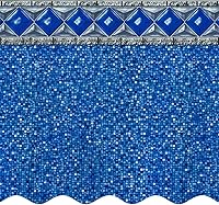 SmartLine 27 ft Round Crystal Tile Unibead Pool Liner, 54" Wall, 25 Gauge Virgin Vinyl for Above Ground Steel Pools