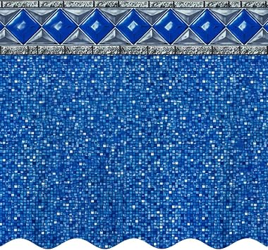Smartline 18 ft Round Swimming Pool Liner | Crystal Tile | Unibead Style | 52 Inch Wall Height | 20 Gauge Heavy Duty Virgin Vinyl | Designed for Steel Sided Above Ground Pools
