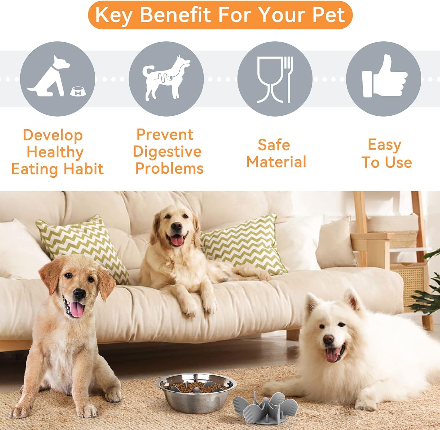 PETTOM Dog Feeder Slow Food Accessory Slow Food Bowl Dish for Eating Space Slow Feeder Bowl Feeding Slow Food for Dogs, Adjustable Size Non-Slip 8