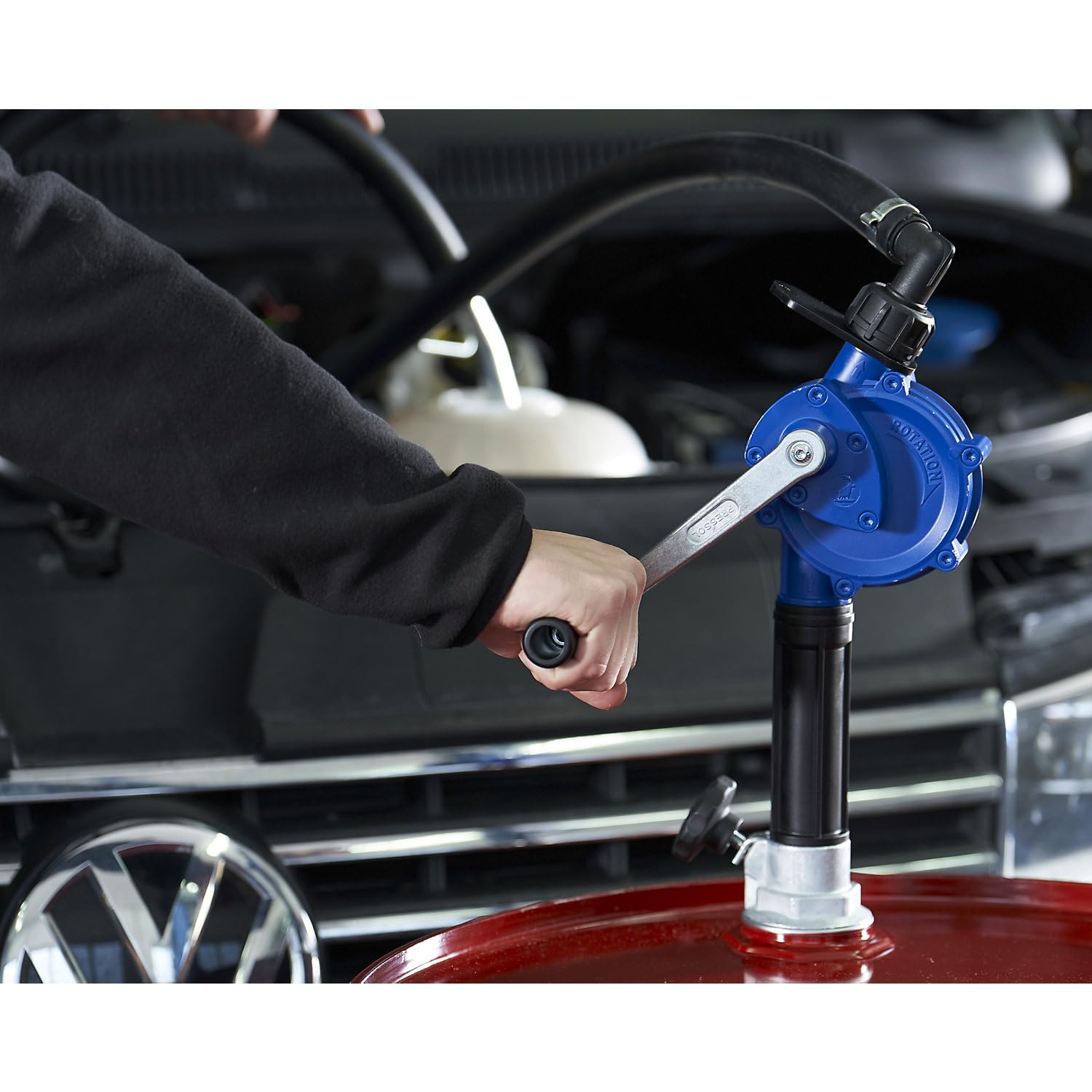 PRESSOL | Hand-Kurbelpumpen-Set | für Öle | Heizöl | Diesel | mit Schlauch | 18 l/min