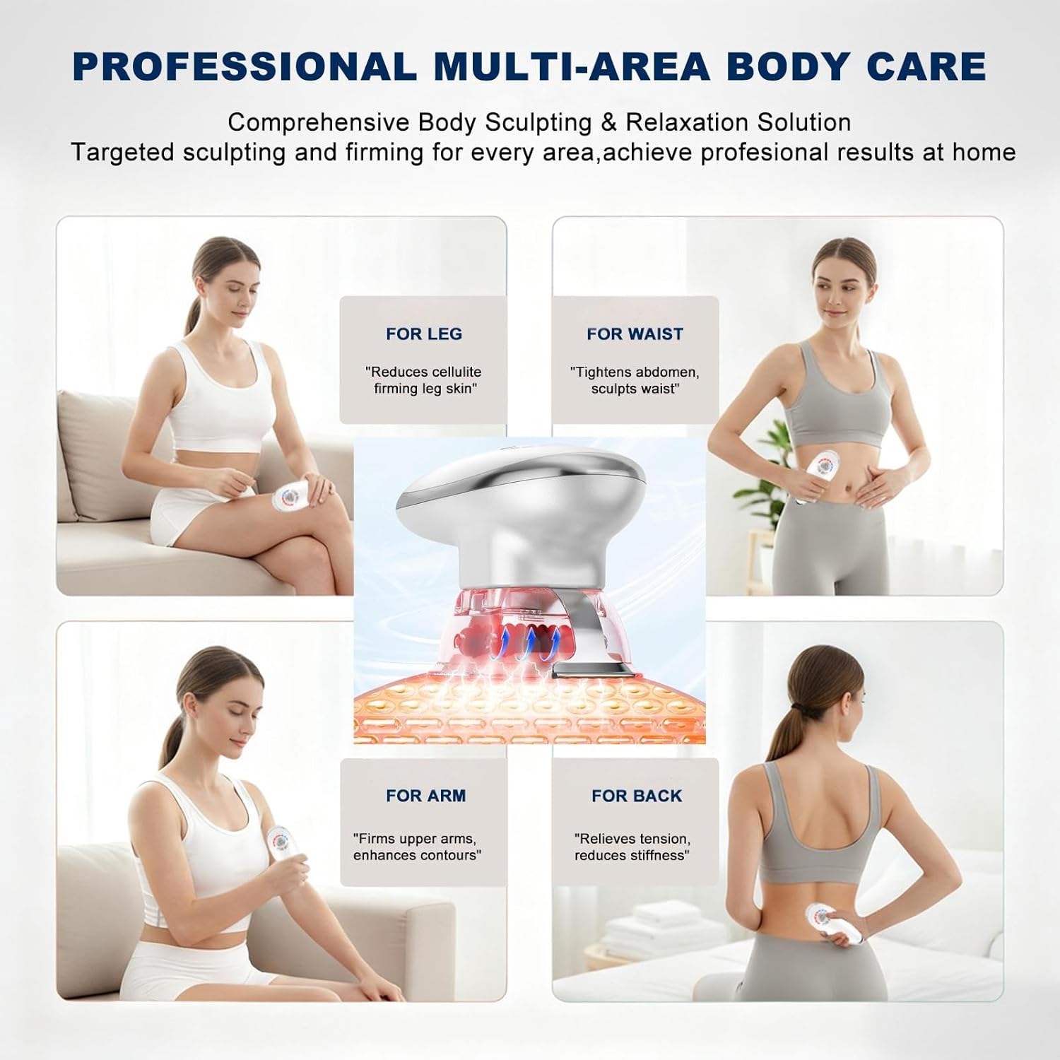 4-in-1 Electric Cellulite Massager & Body Sculpting Machine -5 Modes Adjustable, Cordless Slim-Sculpt Device for Belly, Thighs, Arms&Face- Postpartum Recovery&Cellulite Reducer&Lymphatic Drainage - Image 6