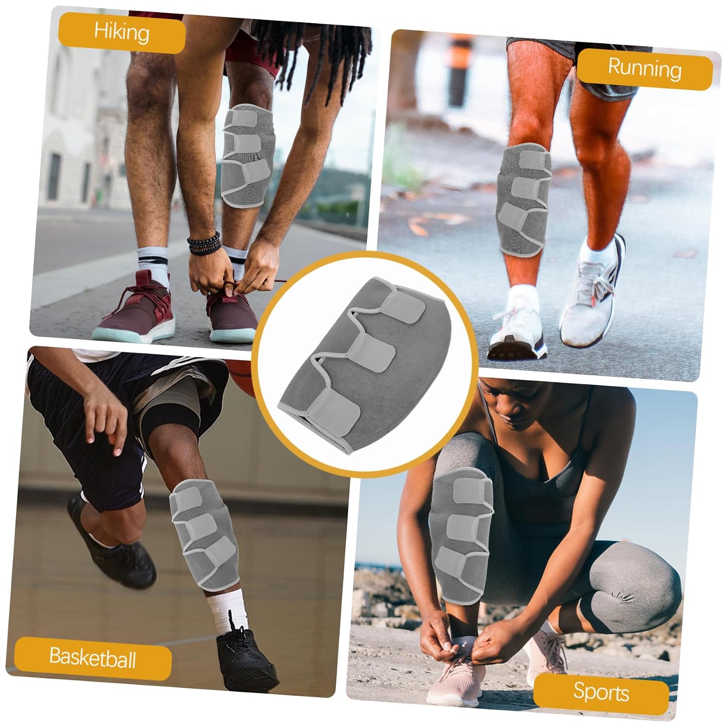 COLLBATH Calf Support Sleeve for Torn Muscle Adjustable Unisex Leg Brace Sweat-absorbent Design for Running Outdoor Sports Injury Prevention Comfortable and Reusable Protection Gray