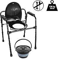 Vista 2 de PEPE Mobility Cómoda 3 en 1 con estructura resistente de soporte de doble barra transversal, silla estable con cubo, capacidad de peso de 300 Negro