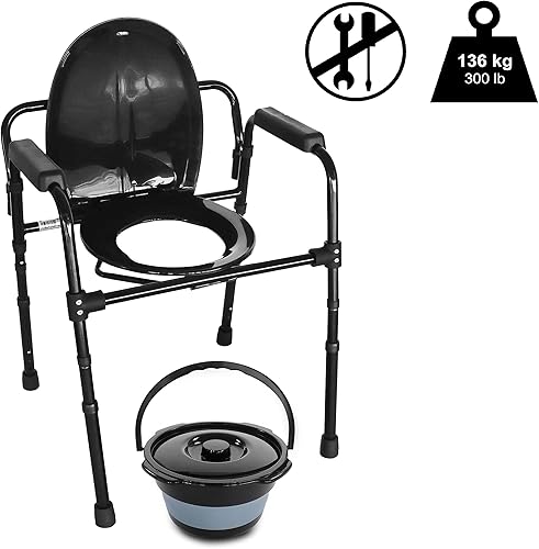 Miniatura 2 de PEPE Mobility Cómoda 3 en 1 con estructura resistente de soporte de doble barra transversal, silla estable con cubo, capacidad de peso de 300