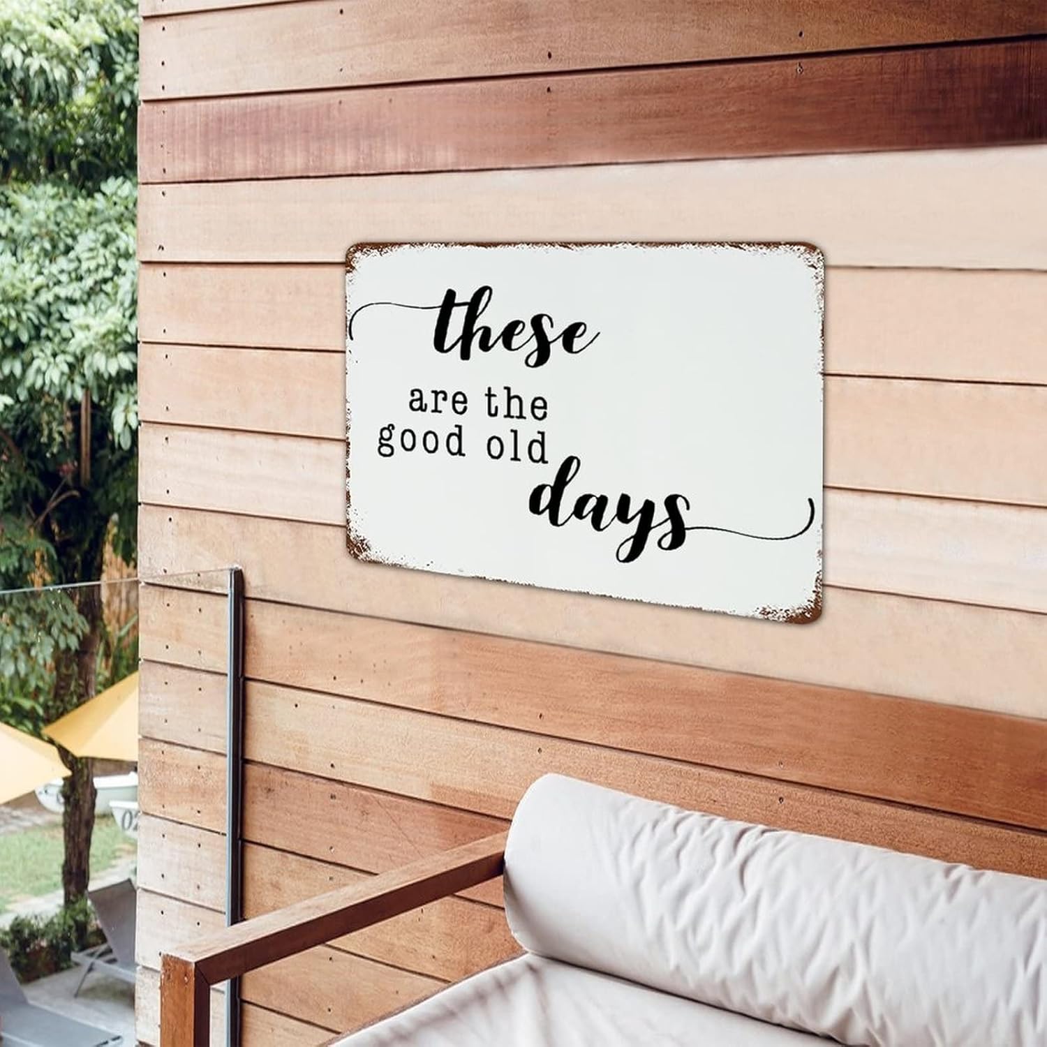 Autravelco Decorative Aluminum Metal Sign These Are The Good Old Days Home Decor Art Poster Patio Yard Front Door Metal Sign Gift for Entryway 12x18 Inch