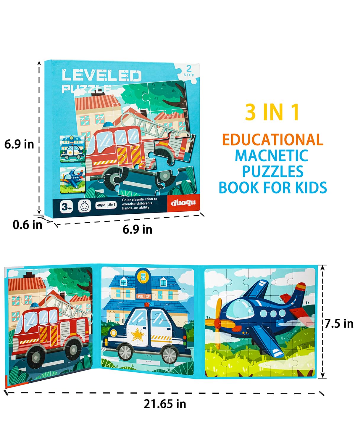 Aazon.co: Agnetic Puzzles Face Dress Up Travel Gae Double Side Preschool Educational