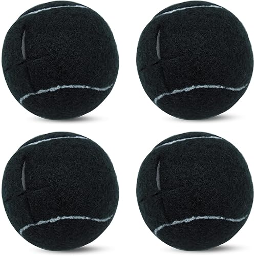 Magicorange 4 PCS Precut Walker Tennis Balls for Furniture Legs and Floor Protection, Heavy Duty Long Lasting Felt Pad Glide Coverings (Black)
