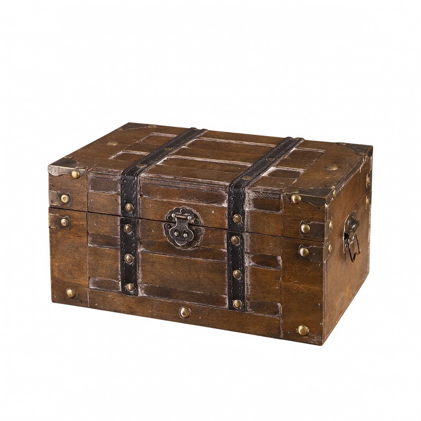 in Legno Compatto, 6266I-02-棕色大号, Grande | Decorativo, Scrigno Del Tesoro, Retrò, con Chiusura Frontale, per Libreria