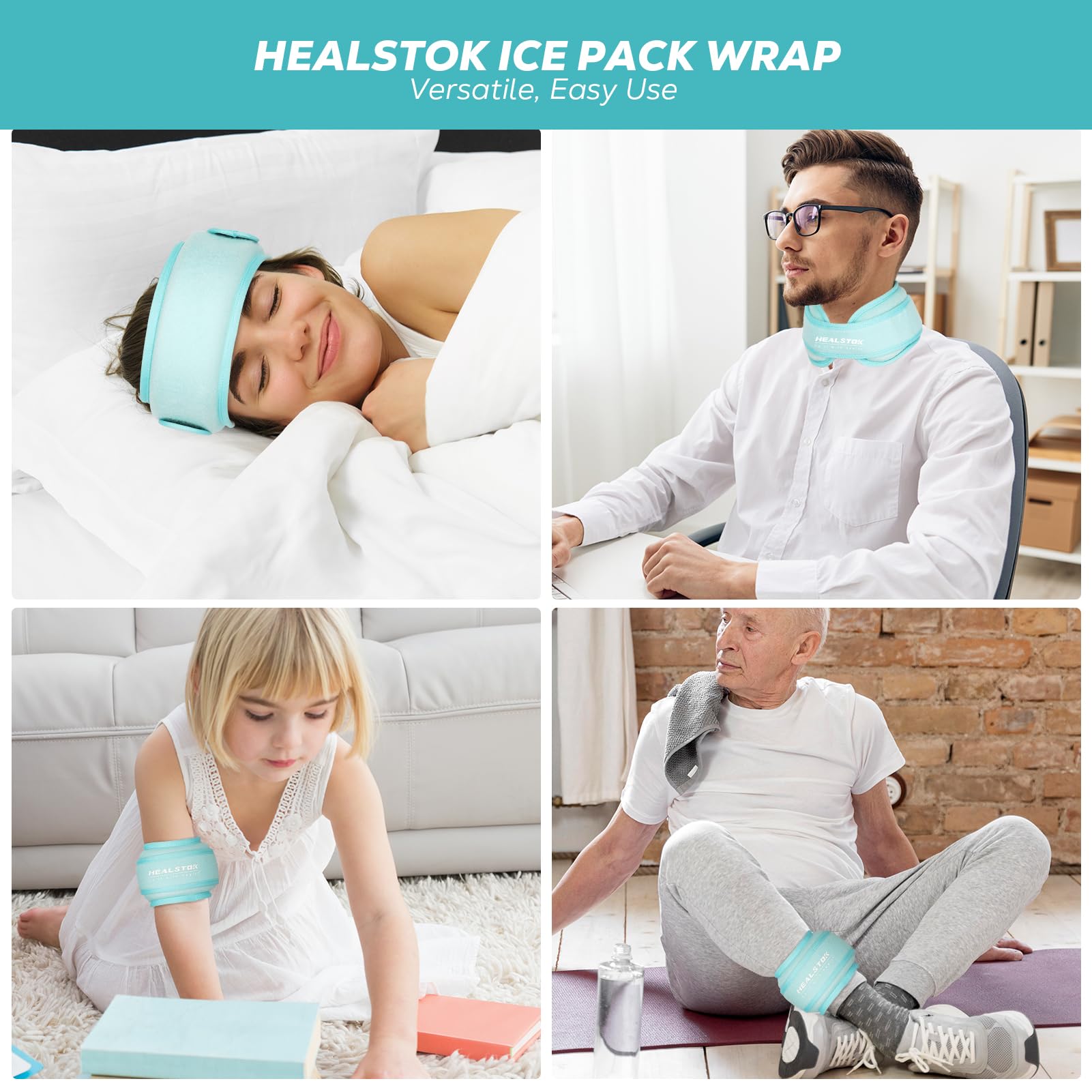 Paquete de hielo para el cuello, paquete de hielo cervical, 2 paquetes de hielo de compresión fría para lesiones de cuello, gel de terapia de frío y calor, envoltura de cabeza de hielo para