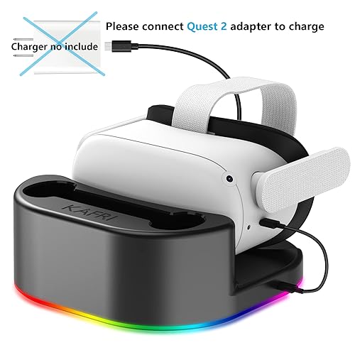 Miniatura 3 de Charging Dock for Meta Oculus Quest 3Quest 2, VR Headset Charging Stand and Controller Holder with RGB Lights, Charger Station Accessories,