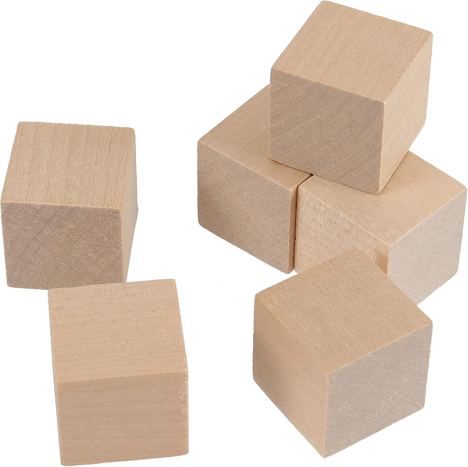 800 PCS 3/4 Inch Natural Wooden Cubes, Mini Unfinished Wood Blocks, Wood Square Blocks for Puzzle Making, Letter Blocks, Painting, DIY Crafts