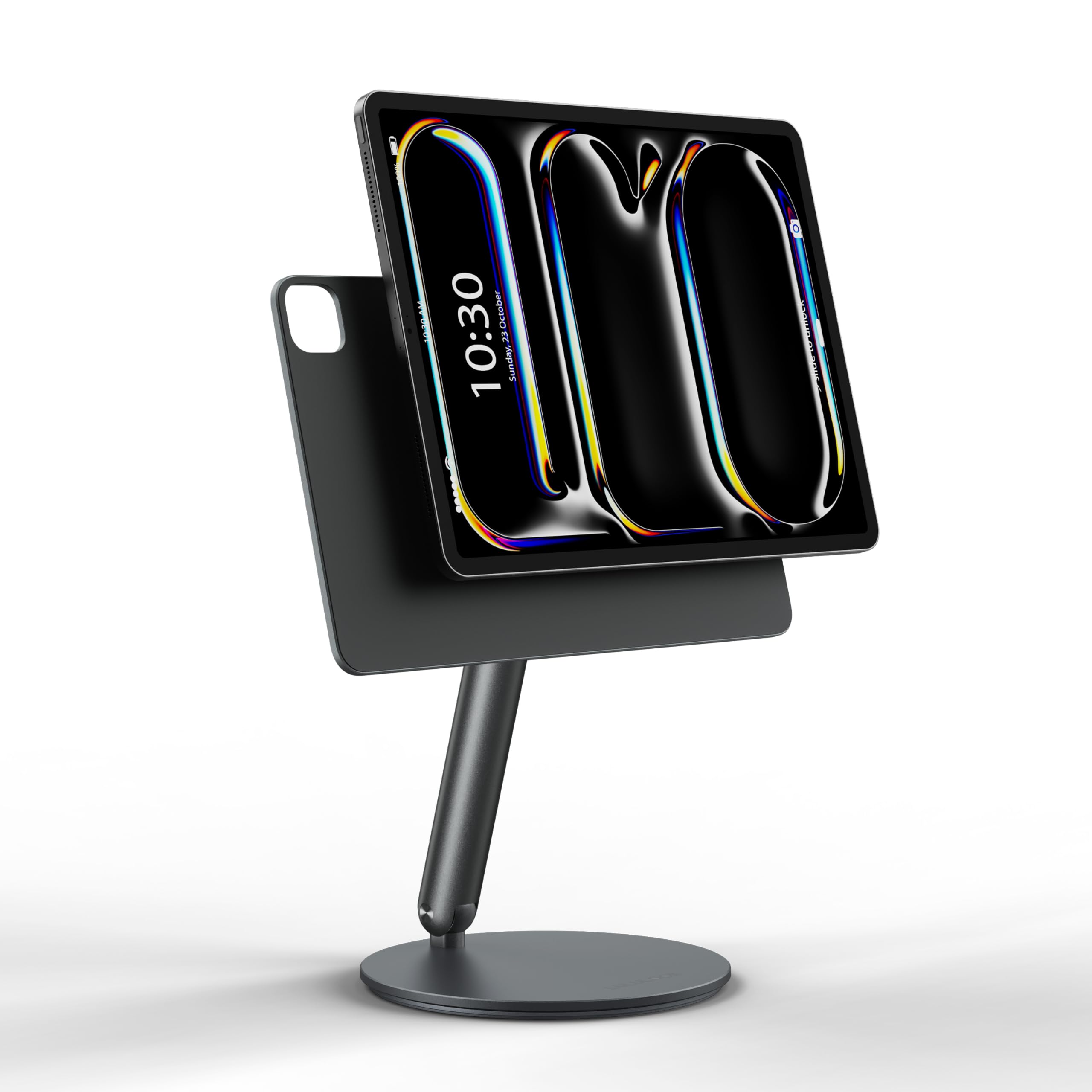 LULULOOK Soporte magnético para iPad Pro de 11 Pulgadas M4 M5, Plegable con Base giratoria de 360°, Soportes magnético Ajustable para Tablet portátil, Soporte de Escritorio de aleación de Aluminio