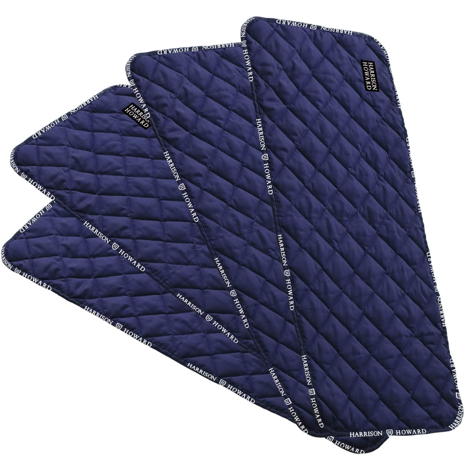 Harrison Howard Quilted Horse Leg Wraps, Standing Wraps for Horses Stable & Recovery, Soft Padded Horse Bandage Liners-Navy L