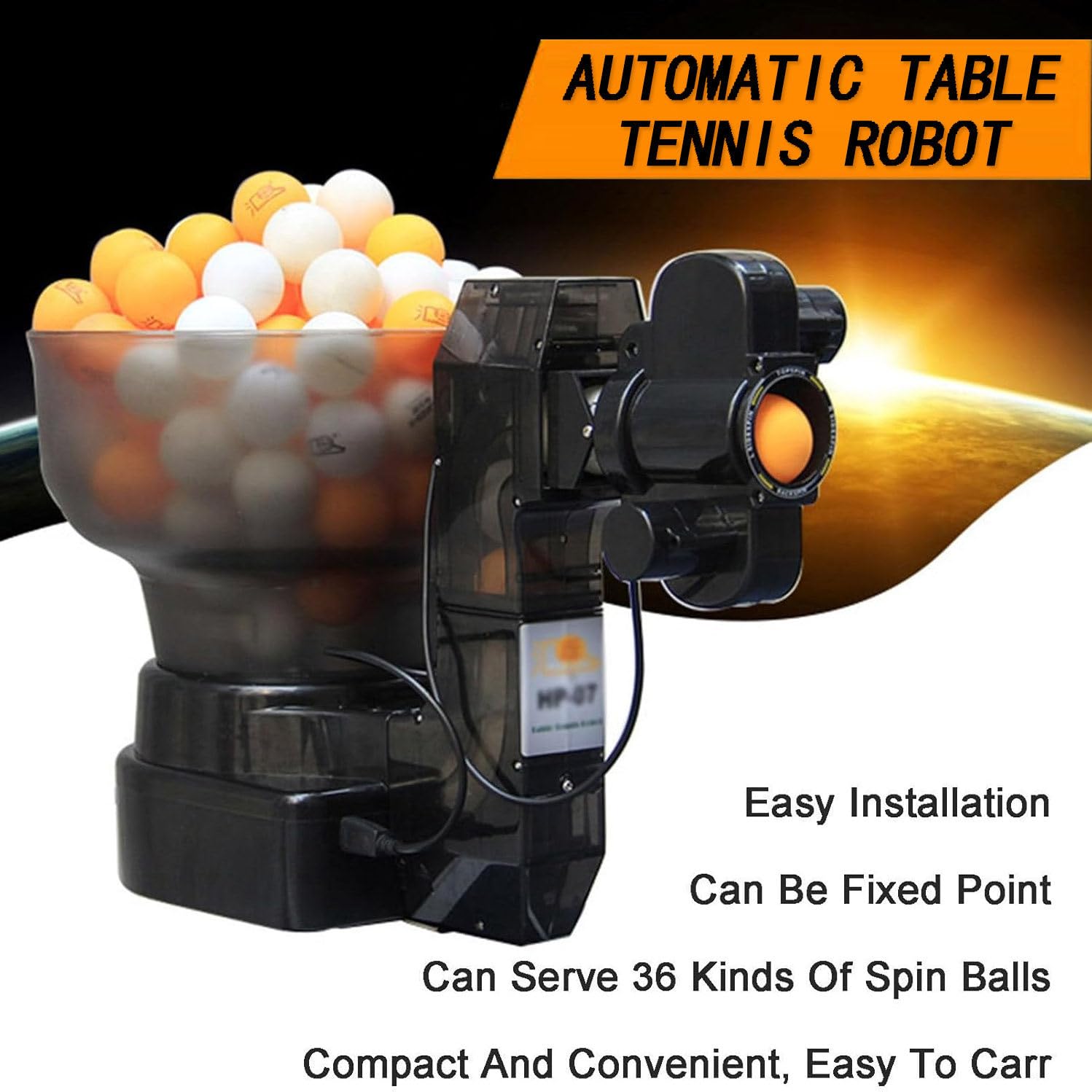 Máquina Automática De Tenis De Mesa Para Entrenamiento, Robot Lanzapelotas De Ping Pong Hp-07 Para Práctica Y Mejora De Habilidades, Robot Lanzapelotas De Tenis De Mesa, Máquina Auto Lanzapelotas