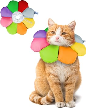 ANWA Cat Cone Collar Soft, Waterproof Cat Recovery Collar, Adjustable Soft Cone for Cats After Surgery