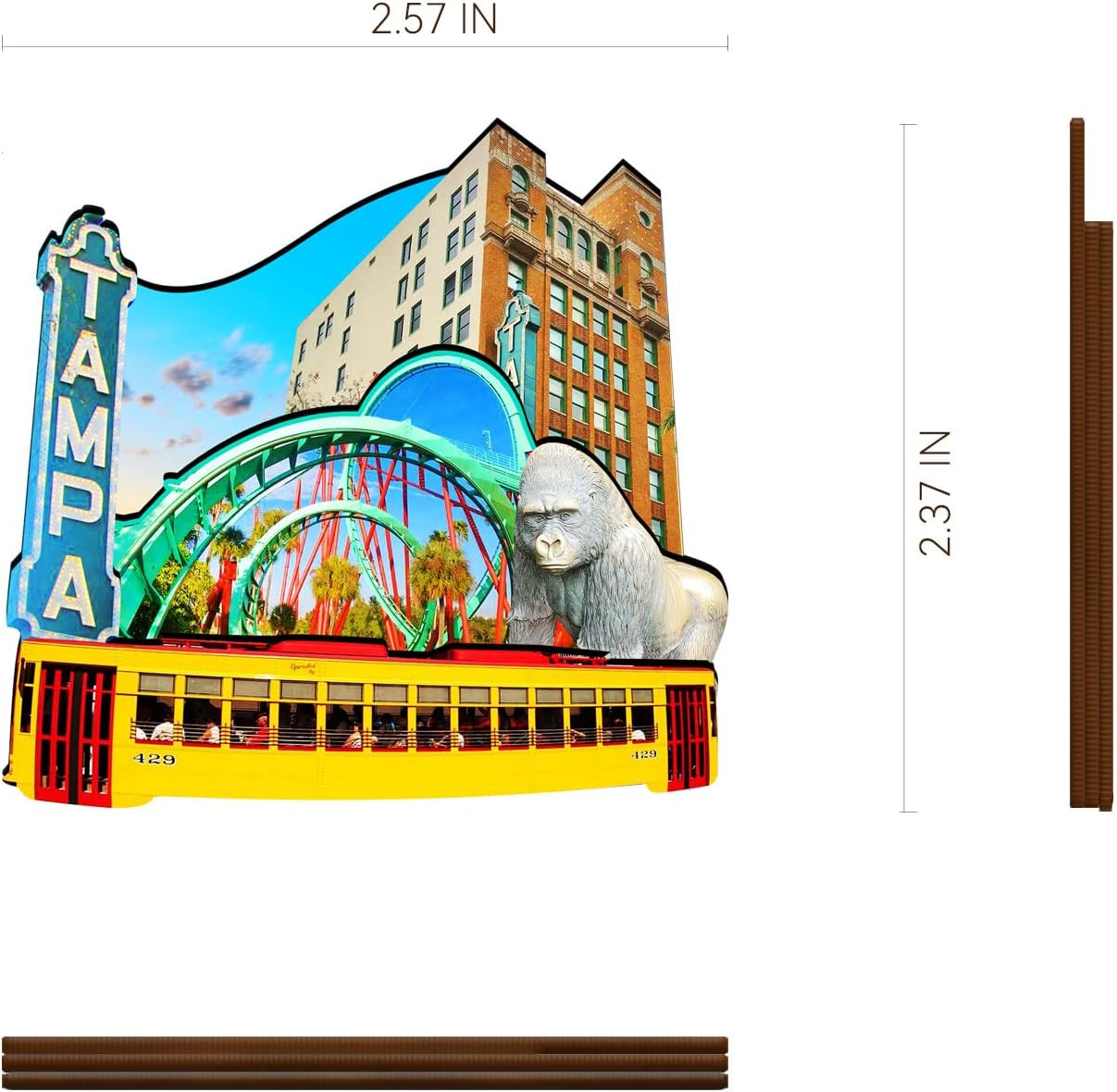 USA Tampa Wooden Magnet 3D Fridge Magnets Travel Collectible Souvenirs Decorations Handmade Crafts-2 image 3