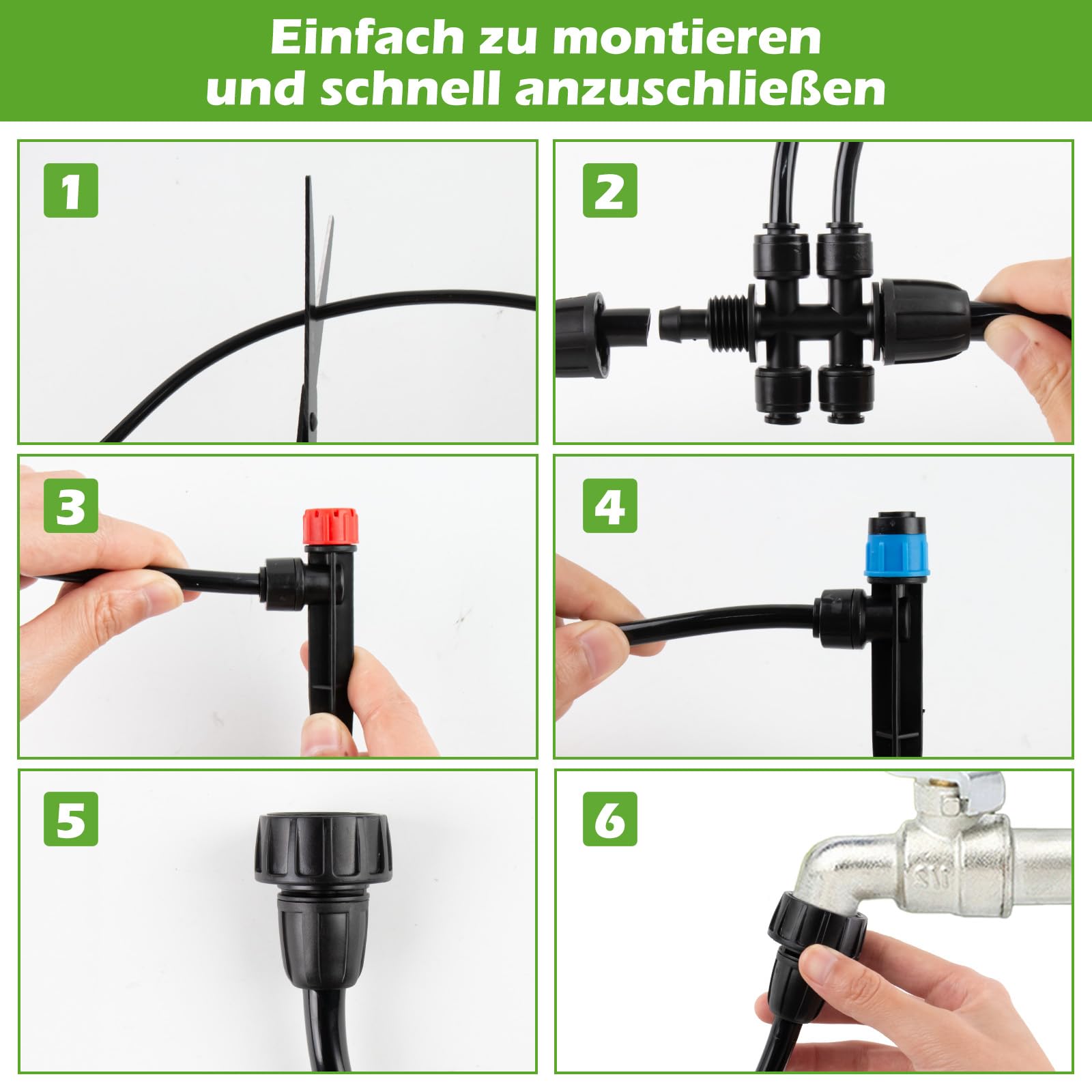 Bewässerungssystem Garten,16M+5M DIY Micro Drip Bewässerung Kit Automatische Garten Bewässerung Tröpfchenbewässerung Misting Kühlsystem für Landschaft Gewächshaus Topfpflanzen