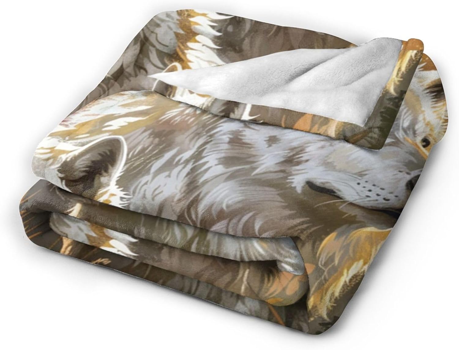 Wolf Eagle Blanket Wolf and Eagle Throw Blanket Wolf Gifts and Decor Eagle Blanket for Women Men Kids Adults Soft Warm Cozy Fleece Blanket for Couch Sofa ​Bed 60"x50"