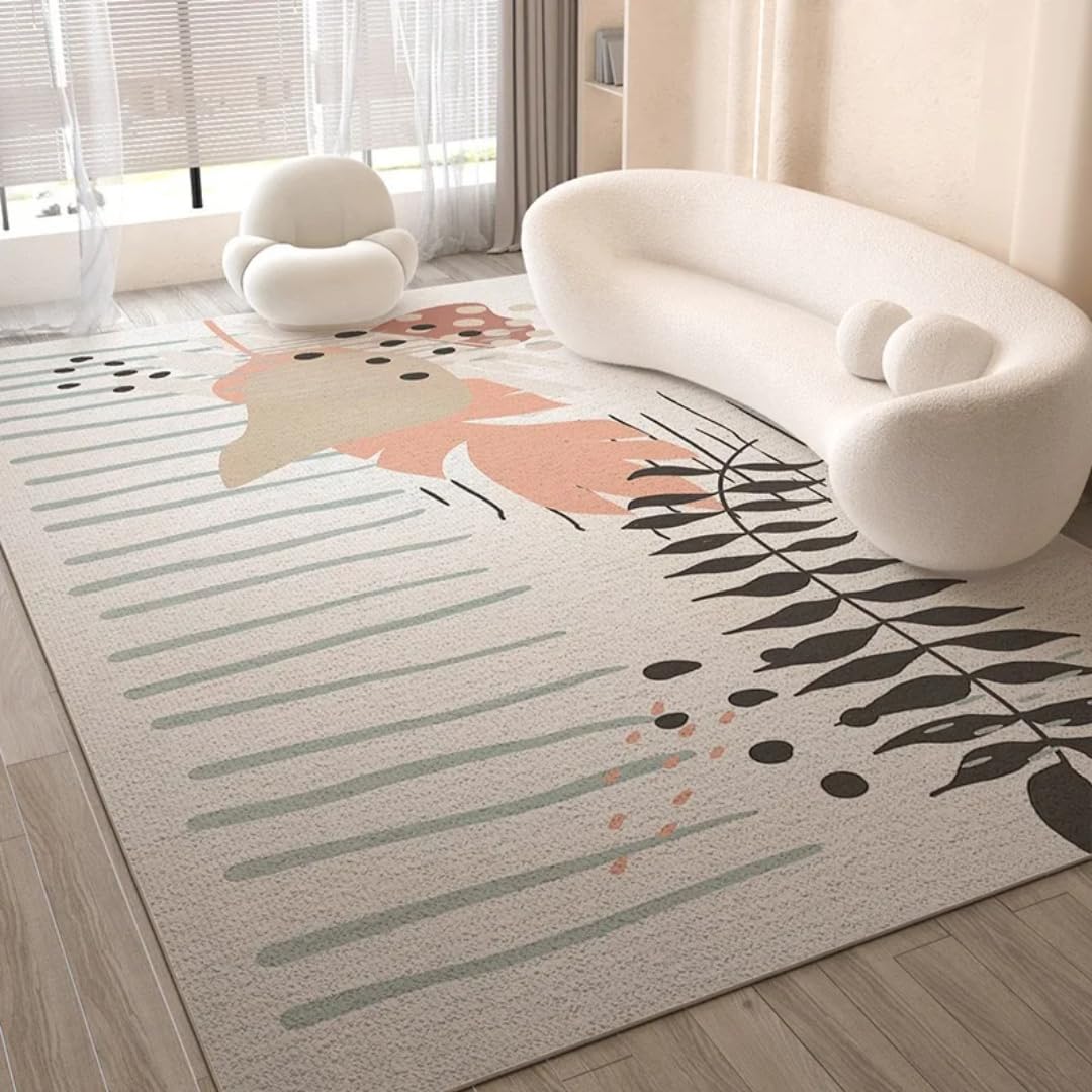 Tapis de style nordique anti-tache 80x120 cm pour salon et chambre