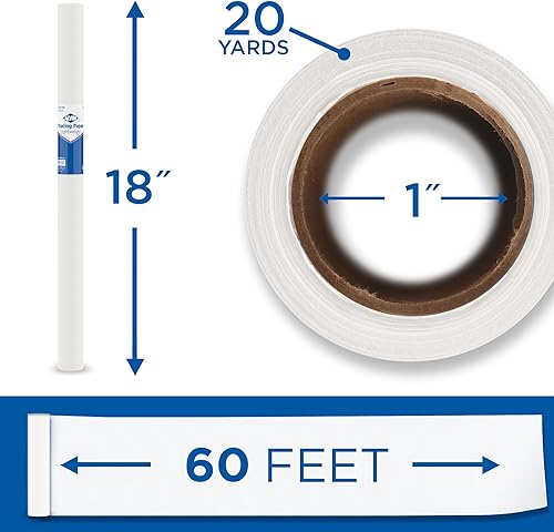 Miniatura 29 de Alvin rollo de papel de calcar 12 pulgadas X 50 yardas 55 W-G Blanco - 50 yardas