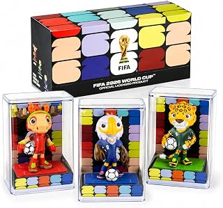 Official Licensed FIFA 2026 World Cup Mascot Figurines, Set of 3 (Clutch, Maple, Zayu) 2.6×4.1 Inch with Acrylic Display Cases, Premium World Cup Souvenirs & Soccer Fan Collectibles