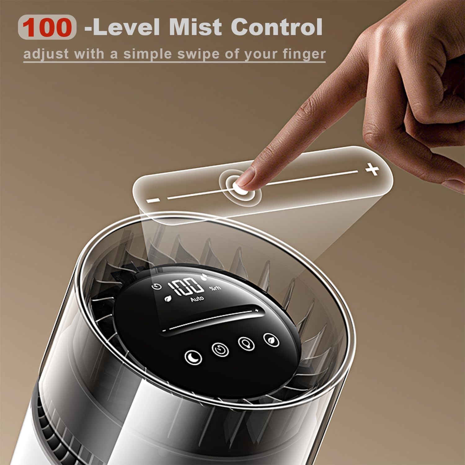 3L Top-Fill Mist-Free Humidifier for Bedroom & Office, Evaporative Cool Moisture, Touch Control, Sleep Mode, 1-8H Timer & Night Light, Ultra Quiet, Easy Clean (White)