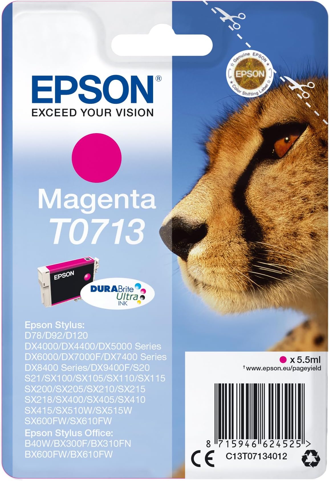 T0713 Cheetah Magenta, Genuine, DURABrite Ultra Ink