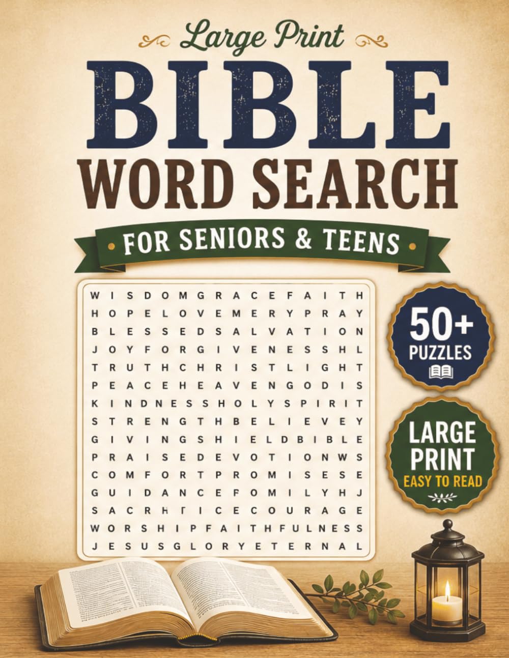 Large Print Bible Word Search Puzzle Book For Seniors and Teens: Word Searches with Easy-to-Read Large Print about Faith, Prayer, Inspiration | 8.5 x ... | Gift for Seniors, Teens & Christians