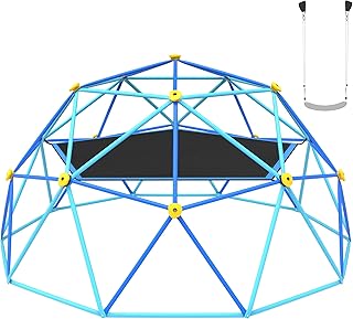 Gardenature 10FT Climbing Dome with Hammock and Swing, Outdoor Jungle Gy...