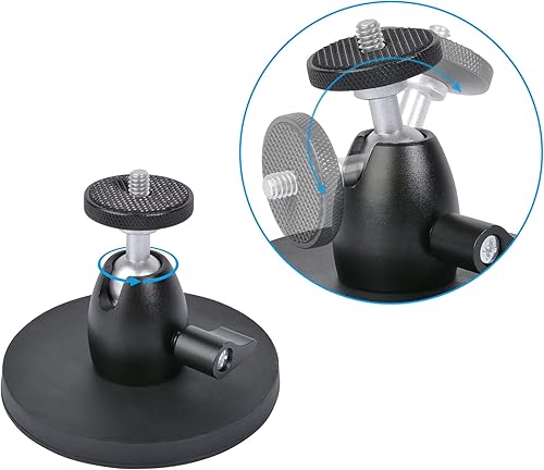 Miniatura 3 de Soporte magnético para cámara GoPro Insta360 Akaso DJI Action, con cabeza de bola de rotación, revestimiento de goma súper fuerte, imán de neodimio