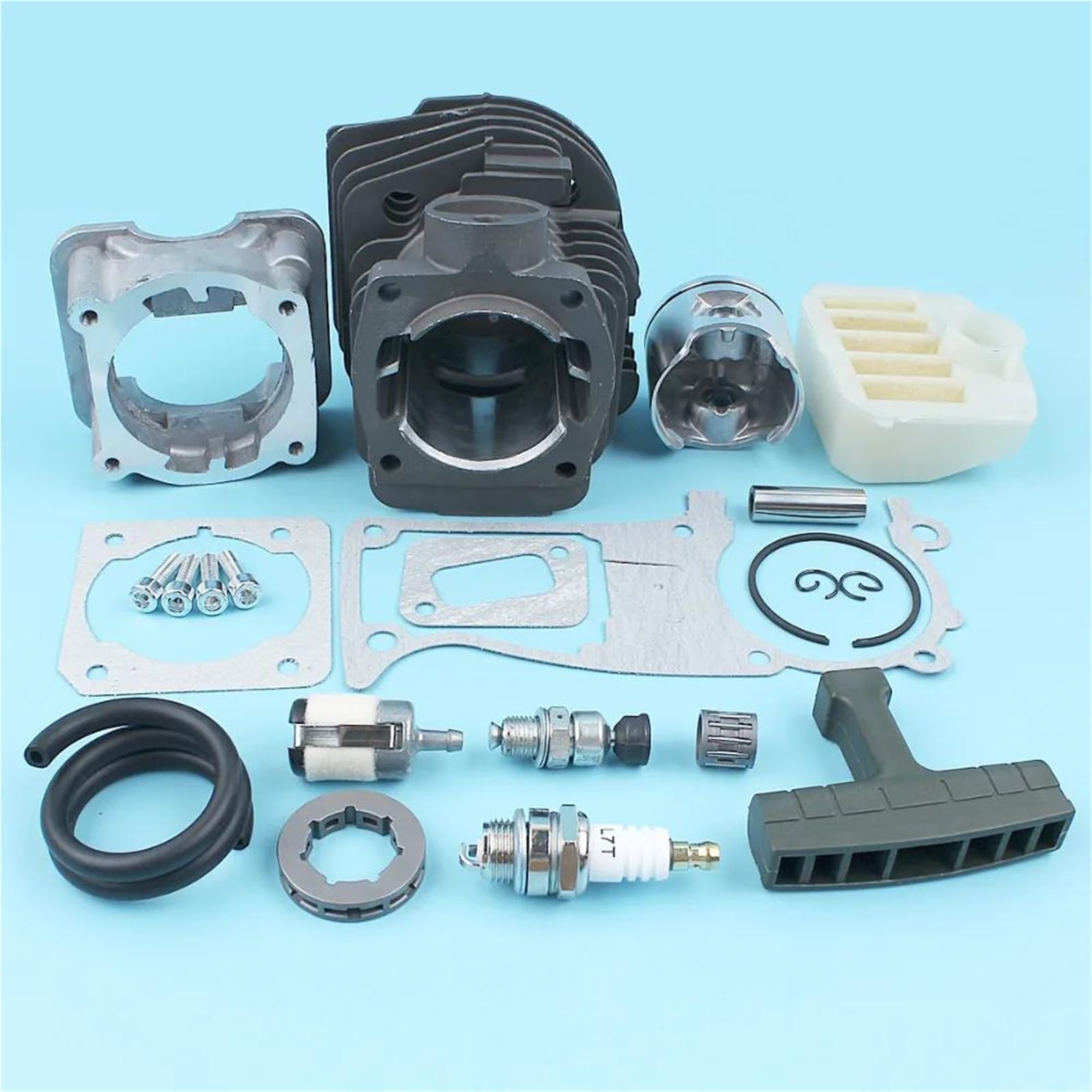 Kit De Juntas De Cárter De Motor De Pistón De Cilindro De 44 Mm para Motosierra para Jonsered CS 2141, 2145, 2149, 2150 Y 2152, con Revestimiento Nikasil. Más Piezas De Reparación.