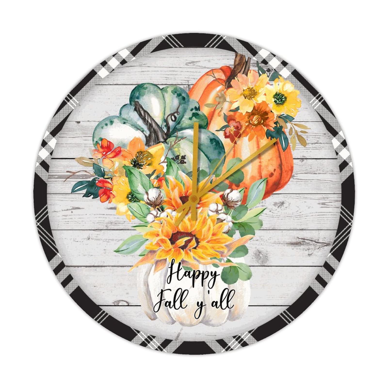 Horloge vintage citrouilles pour salon rustique et chalet