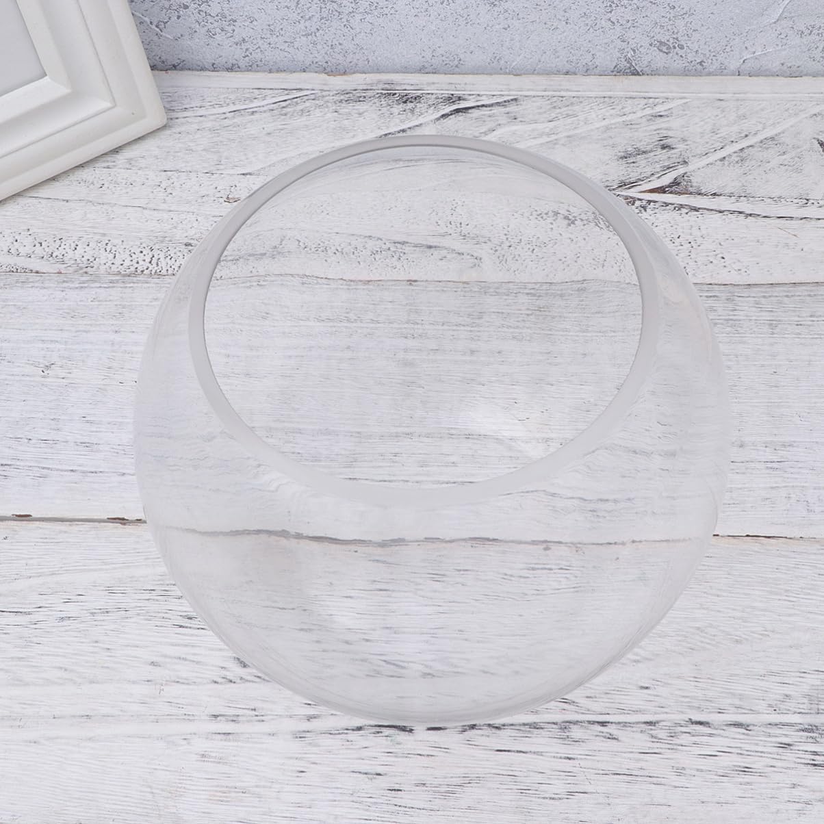 Happyyami Acuario De Cristal Pecera Redonda De 20 Cm Diseño Minimalista para Casa y Oficinas