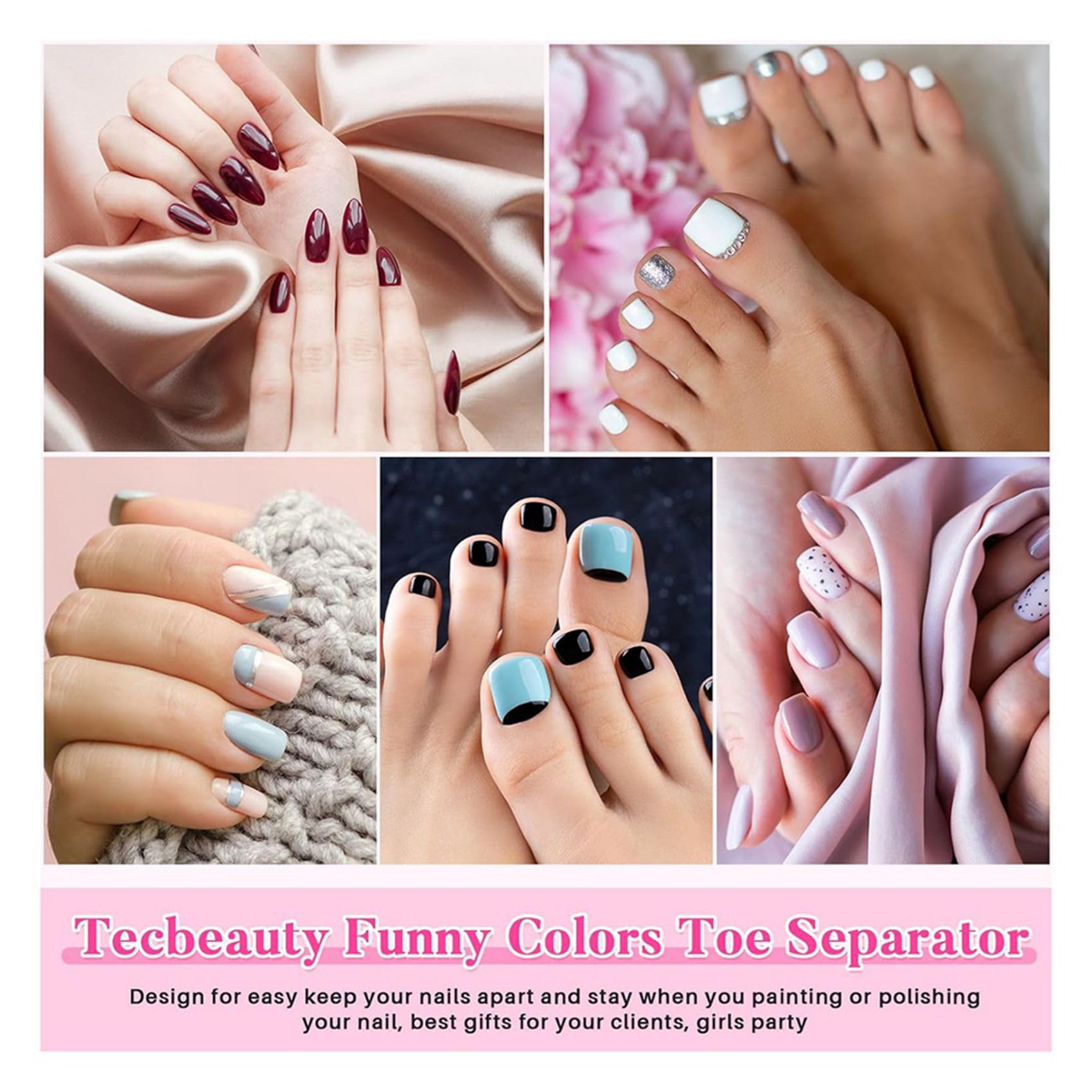 1000 Unidades de Separadores de Dedos de Pedicura Individuales, Espaciadores de Dedos de Espuma Suave, Cómodos Separadores de Dedos de los Pies, Pedicura