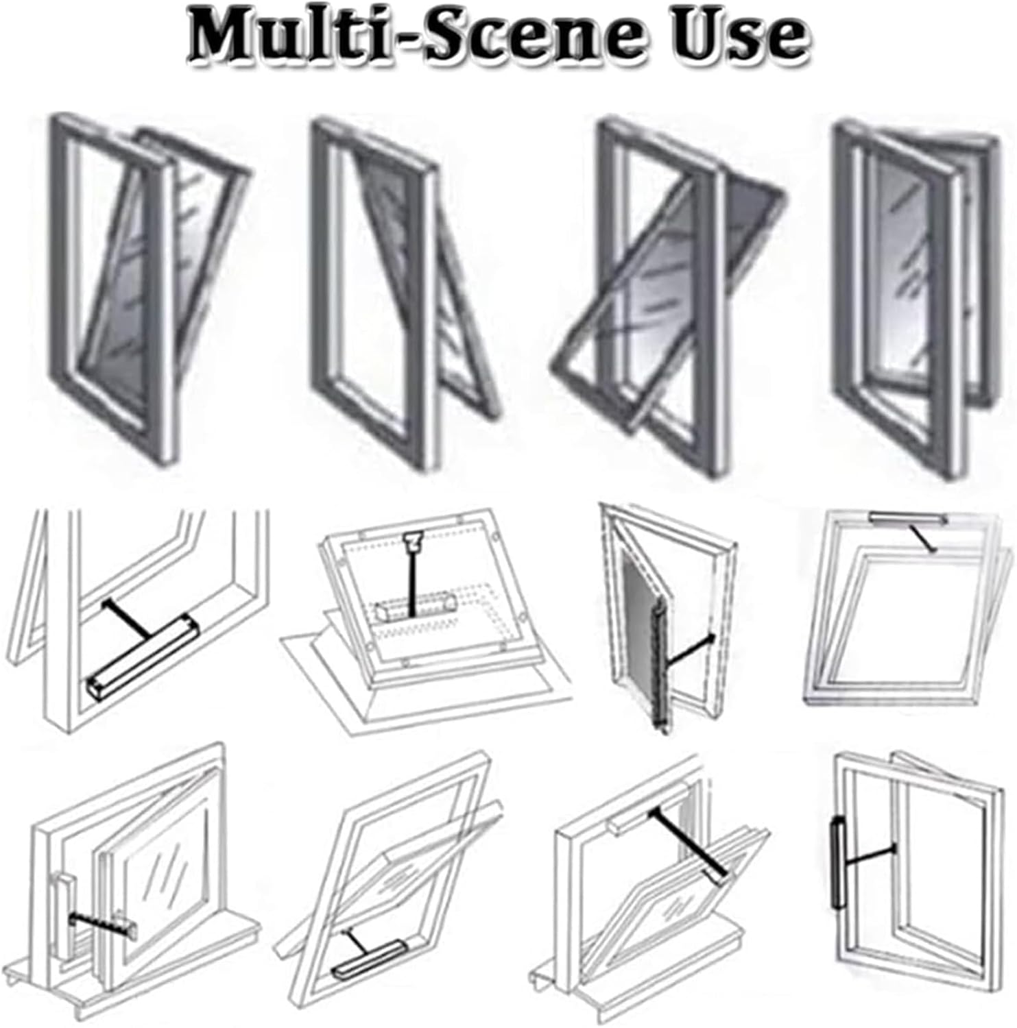 Electric Window Opener Actuator， Double Chain/Low Noise 400N Closing Force/Anti-Theft with Remote Control + Switch(1000mm)