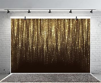 Black Gold Glitter Photo Backdrop Golden Spots Bokeh Sequin Birthday Party Decorations Supplies Banner Wedding New Year Party Photo Background Studio Photo Booth Props 7x5ft