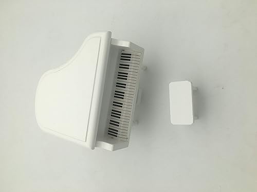 EatingBiting Casa de muñecas en miniatura con silla, casa de muñecas 1:12, muebles en miniatura, piano blanco con silla, casa de muñecas en