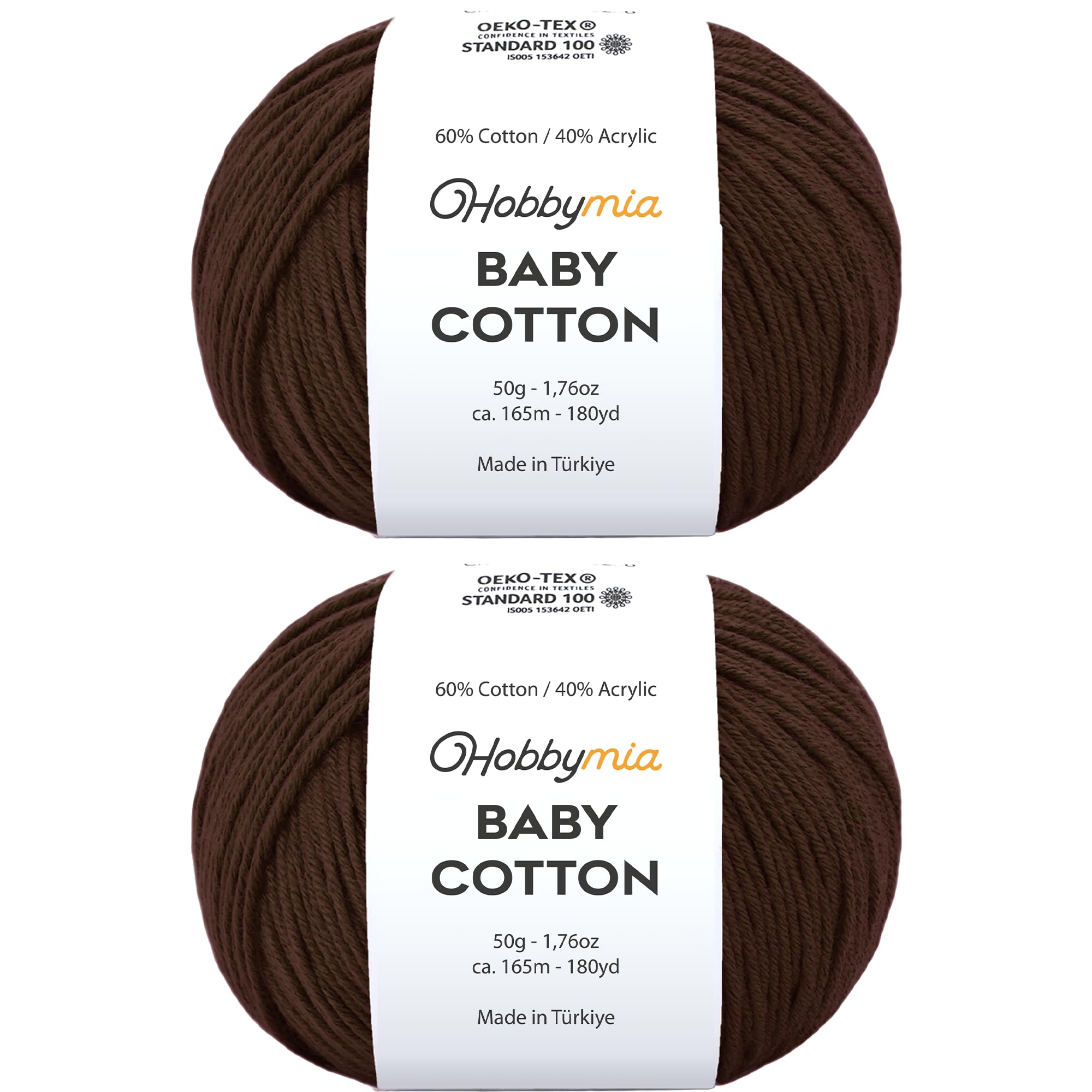 Baby Cotton Blend Yarn – Soft Sport Weight Yarn for Crochet & Amigurumi - 50g/180yds - 60% Cotton 40% Acrylic - Ideal for Baby & Knitting Proj.(Neon Green, 1 Ball) — view 108