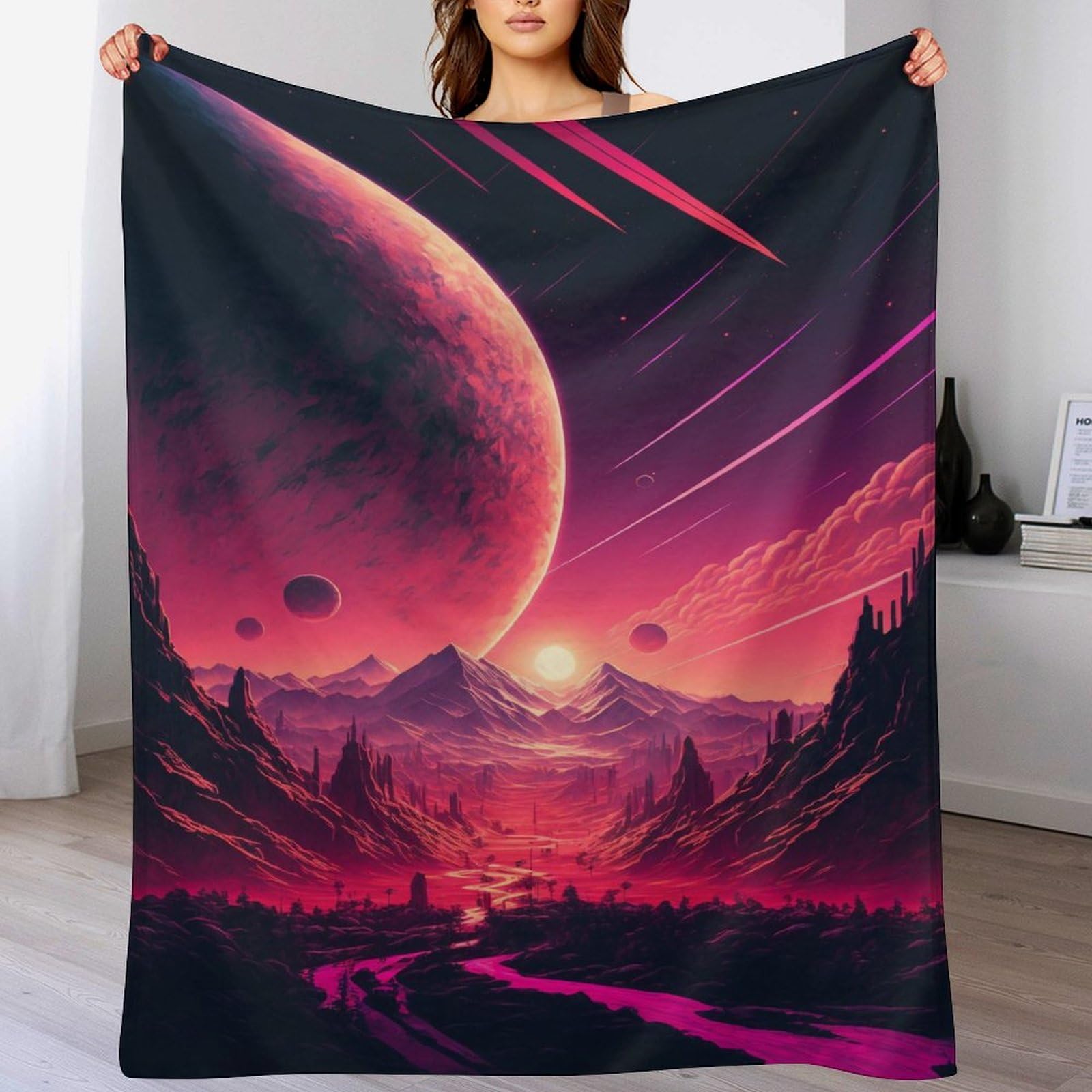 Couverture en flanelle douce coucher de soleil pour un nid douillet et chaleureux